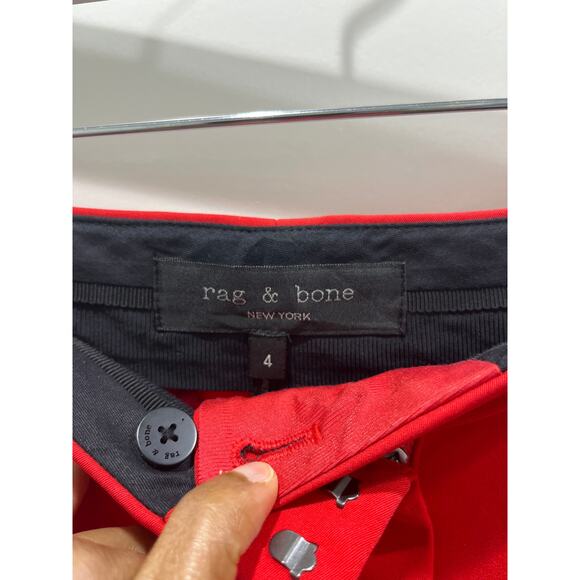 Rag & Bone Red Straight Leg Trousers Sz 4 - Picture 5 of 11